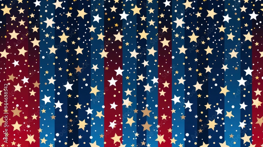 Fototapeta premium Patriotic banner with red; white; and blue stars 