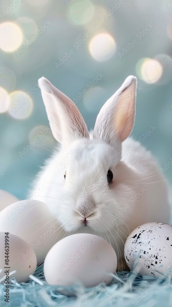 Background with eggs and white bunny
Background with eggs and white bunny