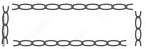 Monochrome set different type of metal chains in silhouette style. Seamless shape, for graphic design of logo, emblem, symbol, sign, badge, label, stamp, isolated on white background
