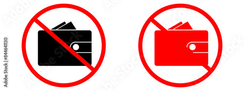 Personal belongings notice indicating no wallets permitted in this zone