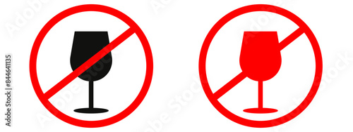 Alcohol-free zone indicating no wine allowed with prohibition in effect