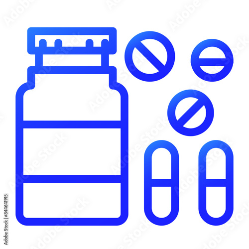 pain reliever medication gradient icon