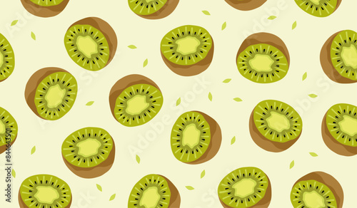 Cute kiwi fruits pattern background vector design