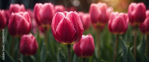 Beautiful tulip flowers closeup Nature concept.