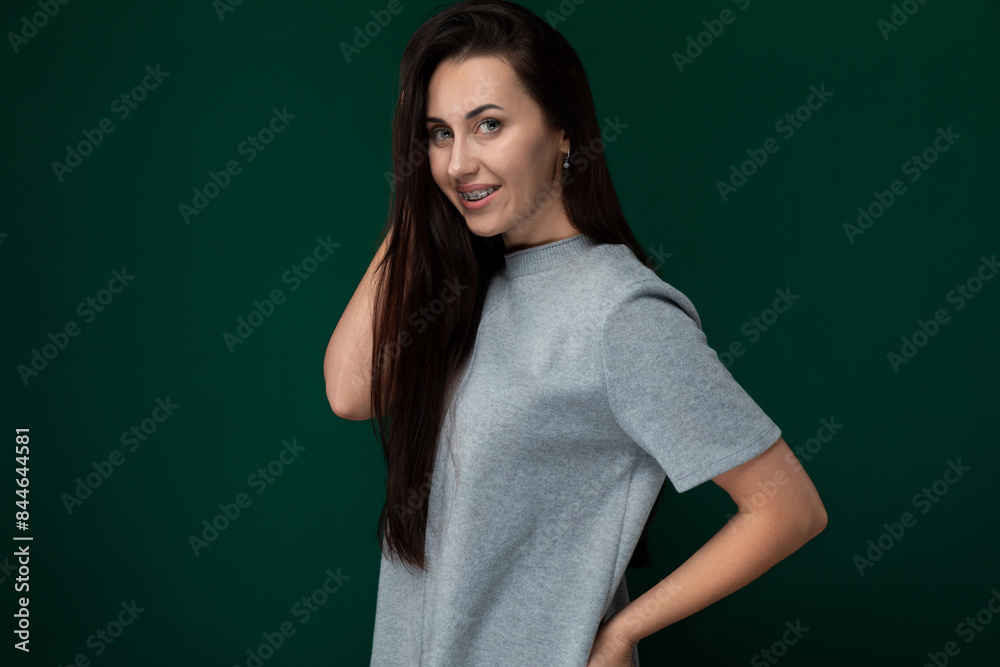 Woman With Long Hair Posing for a Picture Woman With Long Hair Posing for a Picture