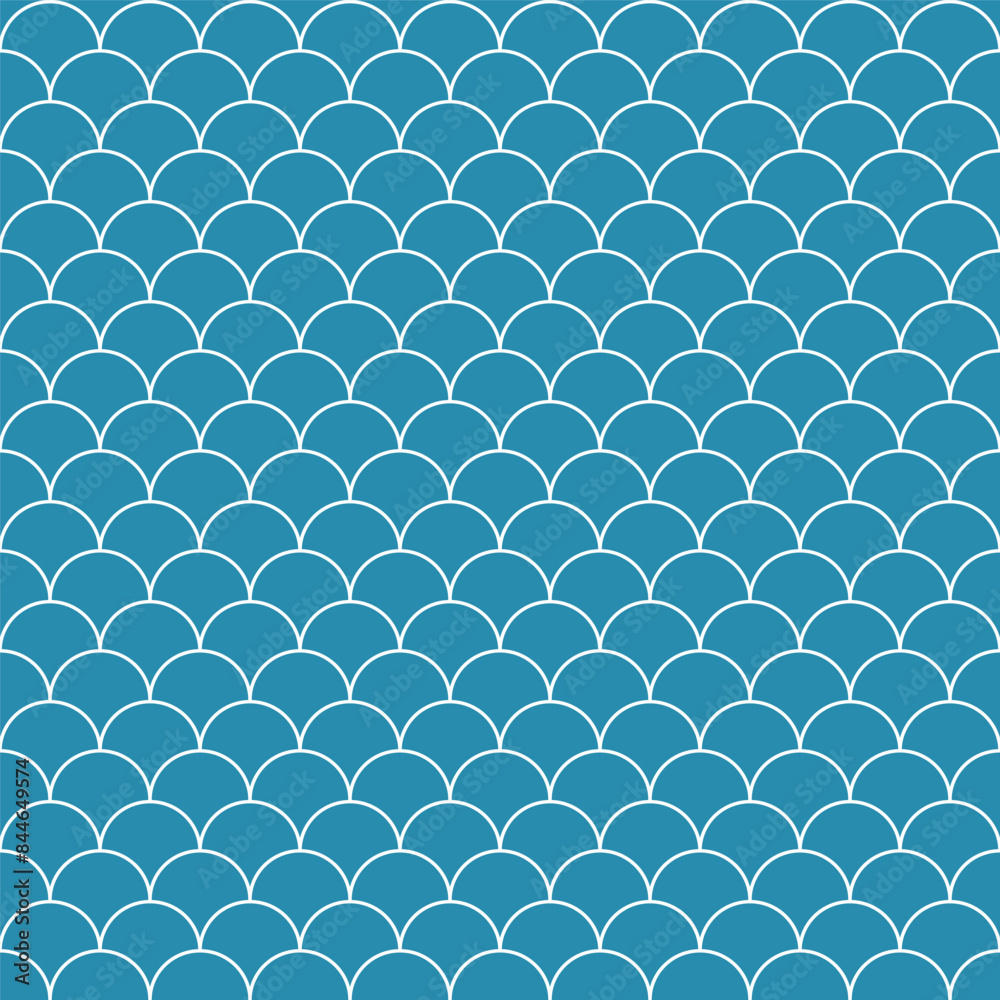Fish scale pattern isolated on blue background. Wave pattern. Mermaid tail pattern for decoration. Fish scale pattern isolated on blue background. Wave pattern. Mermaid tail pattern for decoration.