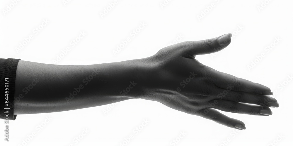 Silhouette of a male hand on a white background, perfect for minimalist and abstract photography. Silhouette of a male hand on a white background, perfect for minimalist and abstract photography.