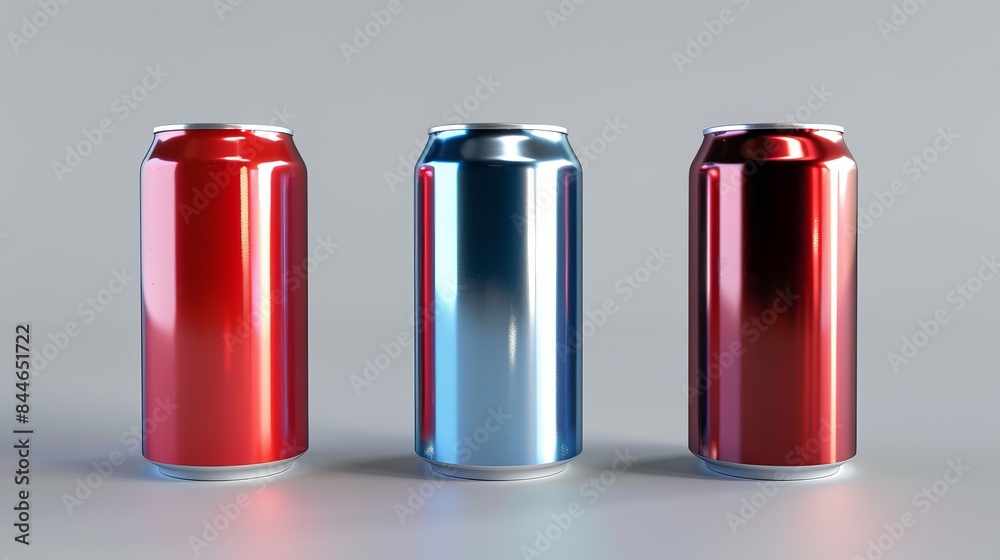 A 3D rendering showcases aluminum beverage cans A 3D rendering showcases aluminum beverage cans