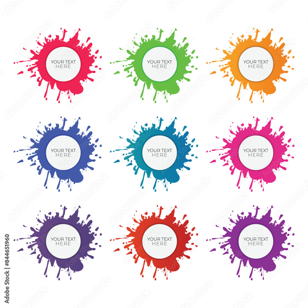 Fototapeta premium abstract multicolor brush and vector geometric isometric background with text