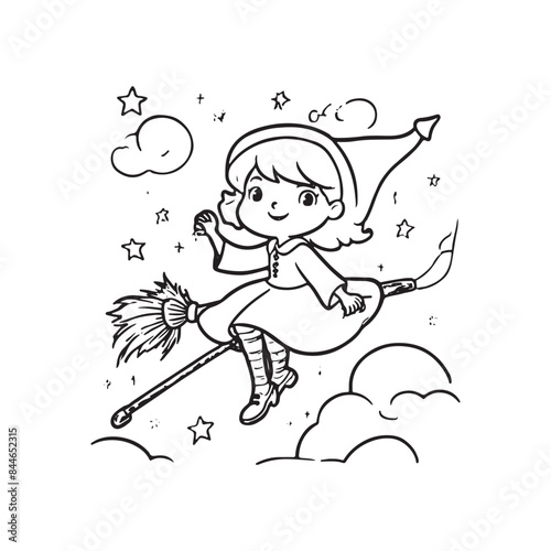 Halloween witch with witch hat vector illustration design 