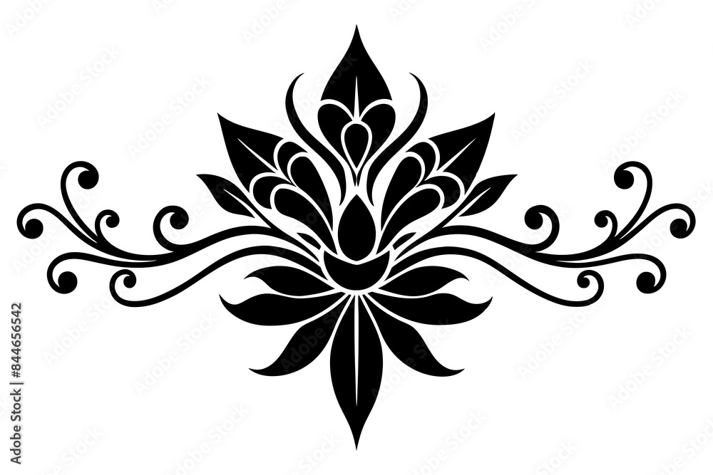 Alpena flower design silhouette vector illustration Alpena flower design silhouette vector illustration