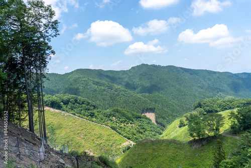 View of the trail from Mt. Bonno-ori via Mt. Kuroyama, Mt. Iwatakeishi, and Mt. Sodake photo