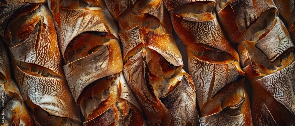 sliced bread pieces, showcasing the texture and color of each bread slice. The background is filled with more slices to create an abundance effect sliced bread pieces, showcasing the texture and color of each bread slice. The background is filled with more slices to create an abundance effect
