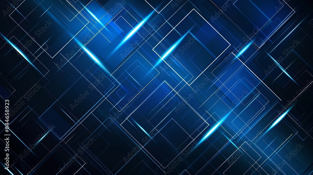 Abstract blue glowing geometric lines on a dark background are showcased representing a futuristic technology concept suitable for posters covers banners presentations websites or Abstract blue glowing geometric lines on a dark background are showcased representing a futuristic technology concept suitable for posters covers banners presentations websites or