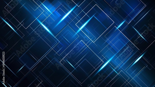 Abstract blue glowing geometric lines on a dark background are showcased representing a futuristic technology concept suitable for posters covers banners presentations websites or