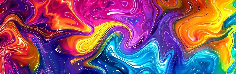 Psychedelic Swirl of Vivid Rainbow Colors Psychedelic Swirl of Vivid Rainbow Colors