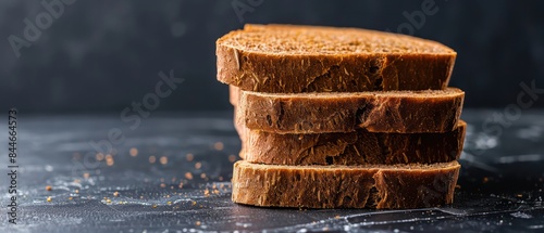 Rustic brown bread slices, embodying wholesome goodness and hearty flavor from freshly milled wheat photo