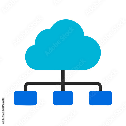 cloud connection as a simple single icon logo vector illustration, isolated on transparent background