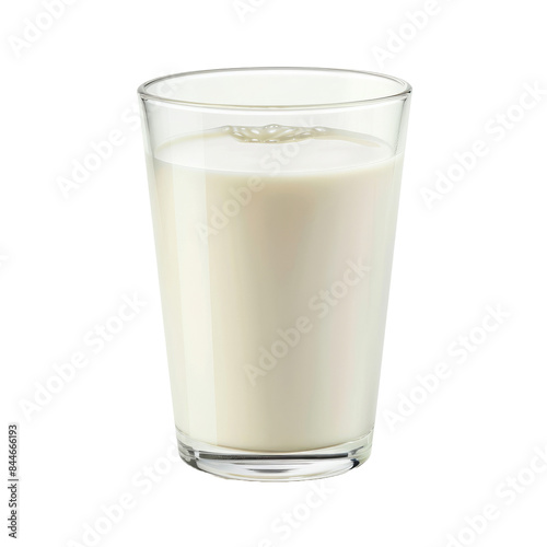 Milk in the glass on white background