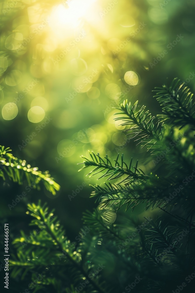 Pine Tree Close Up with Sun Pine Tree Close Up with Sun