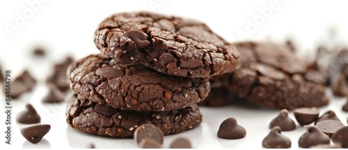 chocolate cookies, a product shot on a white background