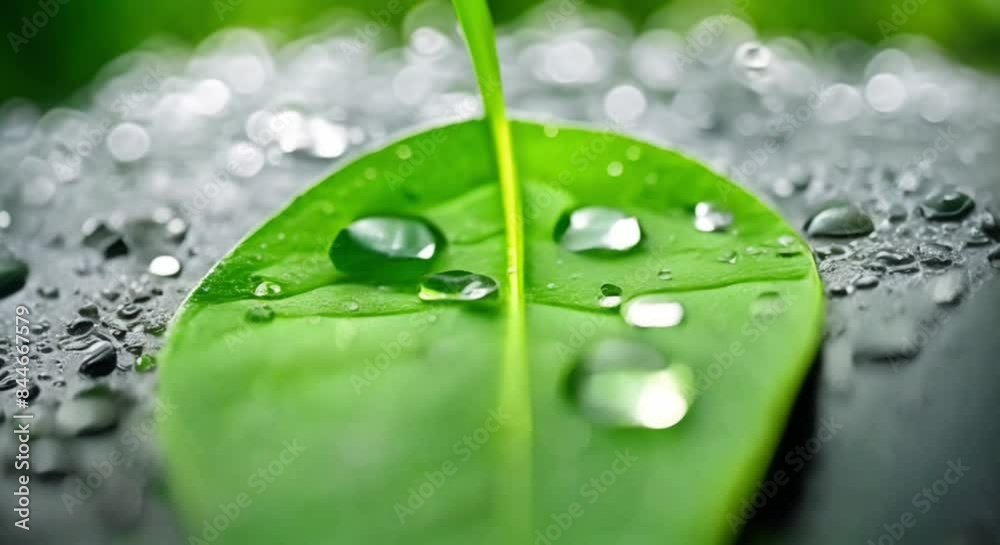 water drops on green leaf water drops on green leaf