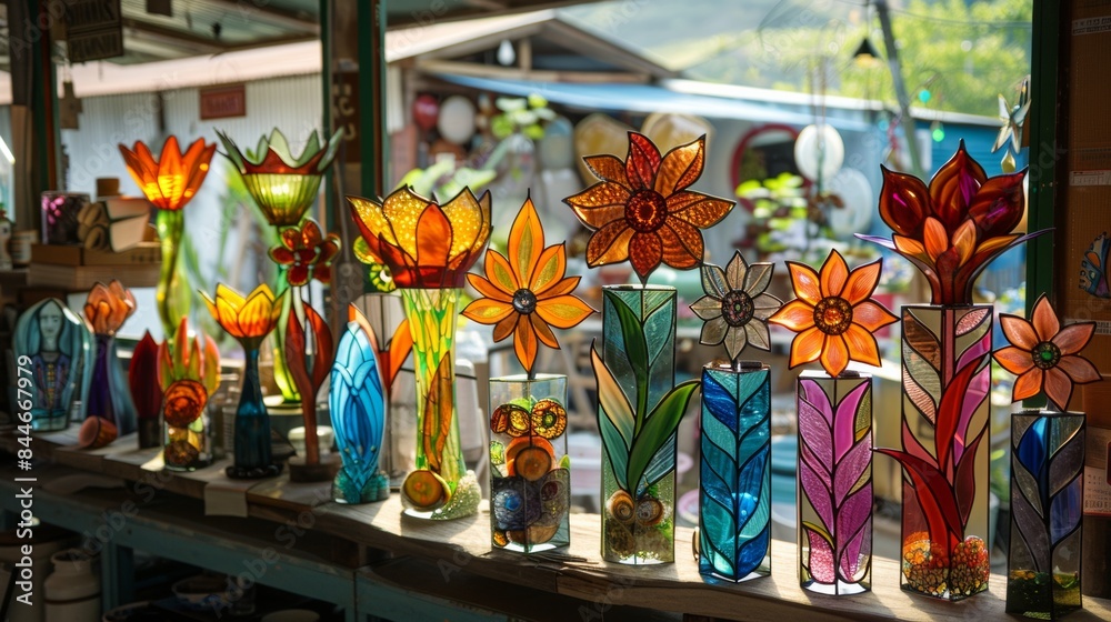 Fototapeta premium Collecting Stained Glass at Home 