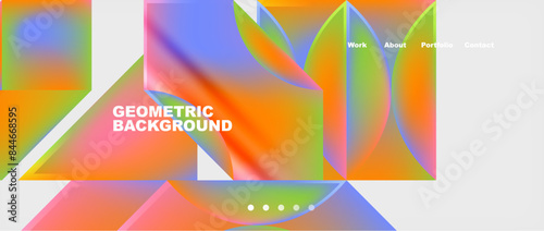 Colorful gradients with abstract geometric shapes. Vector Illustration For Wallpaper, Banner, Background, Card, Book Illustration, landing page