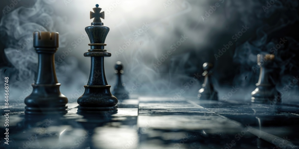 Chess Pieces on Chess Board