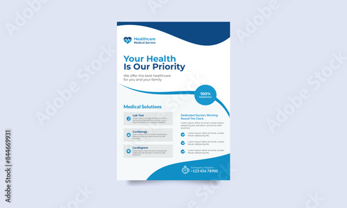 Modern healthcare and medical flyer or poster design layout, leaflets decoration for printing and presentation vector,cover a4 template design