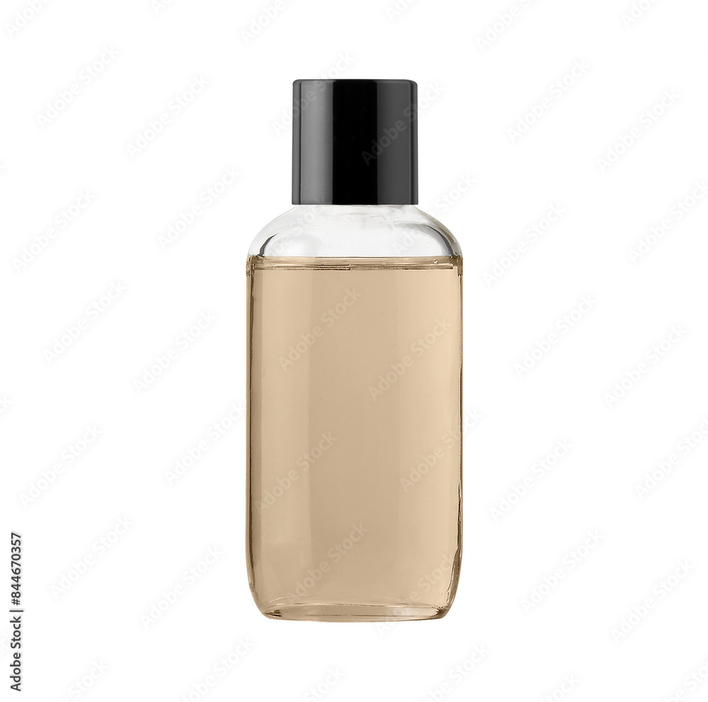 Naklejka premium Mockup of medical skin care bottle cosmetic beauty makeup facial treatment cleanser face foam beauty healthcare blank packaging Transparent bottle perfume