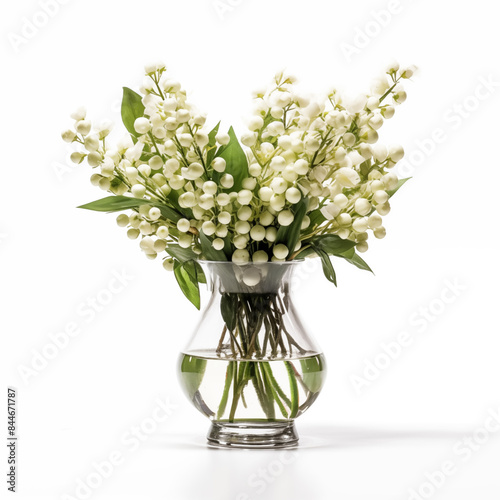 white berry buds In glass vase