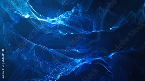 A dynamic background with a deep blue hue, featuring abstract shapes and lines radiating outwards, creating a sense of energy and growth. The blue tones gradually lighten, suggesting an upward