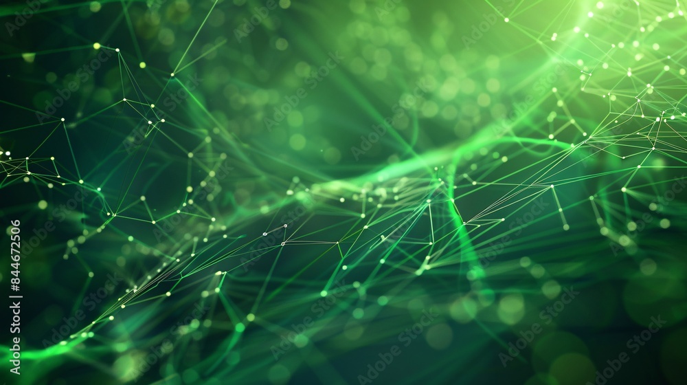 A abstract representation of an AI agency, with swirling green data ...