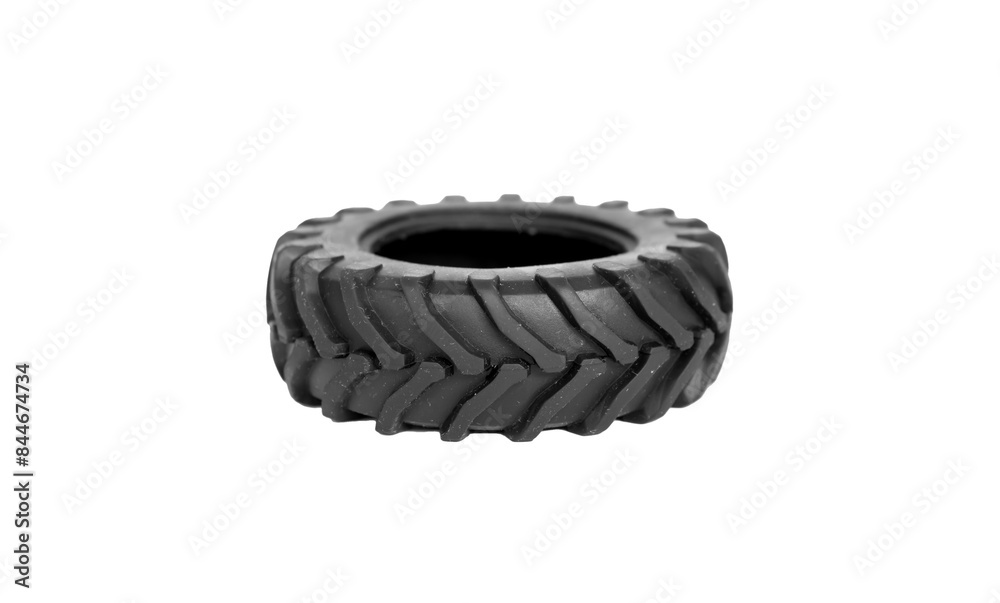 black tractor tire on white background black tractor tire on white background