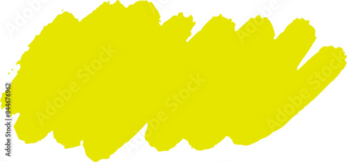 Yellow Brush Stroke isolated on white background.