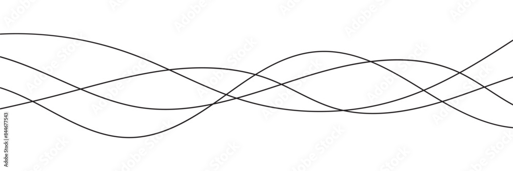Abstract Wavy Line. Wavy line horizontal divider outline minimalist art. Thin line wavy abstract vector background. Curve wave seamless pattern. Line art striped graphic template. On white background. Abstract Wavy Line. Wavy line horizontal divider outline minimalist art. Thin line wavy abstract vector background. Curve wave seamless pattern. Line art striped graphic template. On white background.