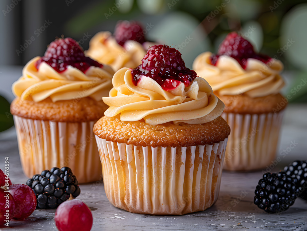 cupcakes with berries