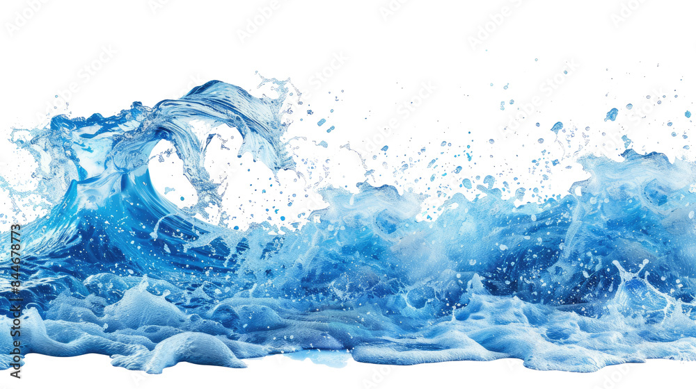 Ocean blue wave isolated on white background Ocean blue wave isolated on white background