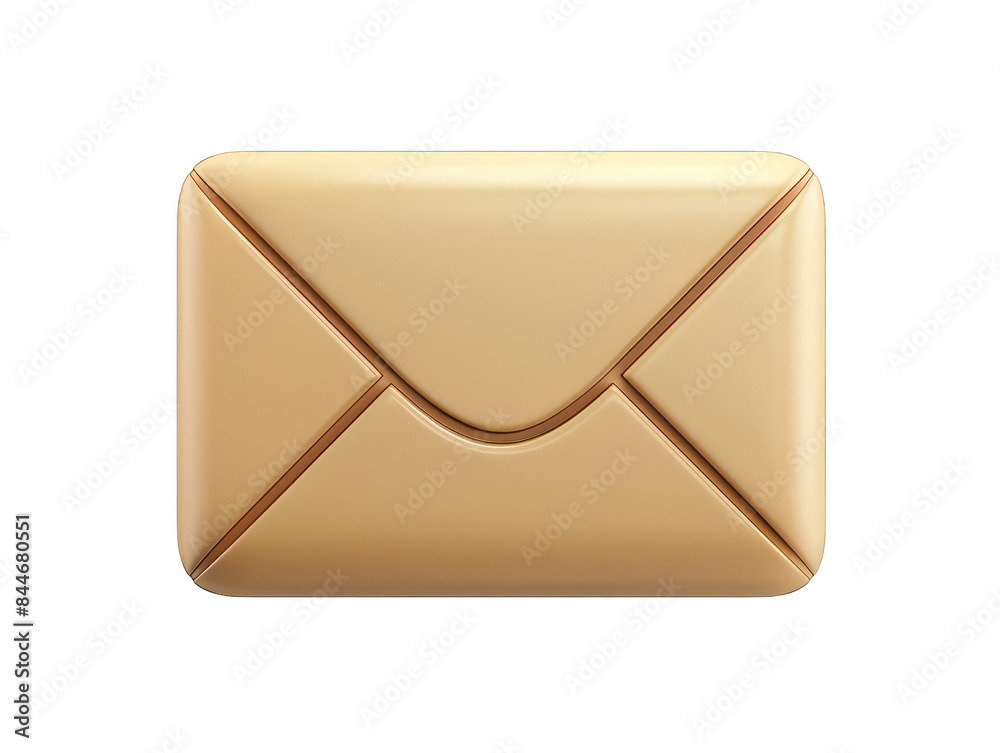 3D illustration of a beige envelope icon symbolizing email, communication, or invitation in a modern digital context. 3D illustration of a beige envelope icon symbolizing email, communication, or invitation in a modern digital context.