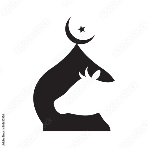 Eid al Adha logo Vector template. Eid Al Adha Mubarak Template.