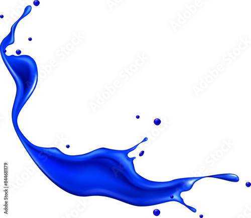 Abstract blue paint splash isolated on white background, cut out