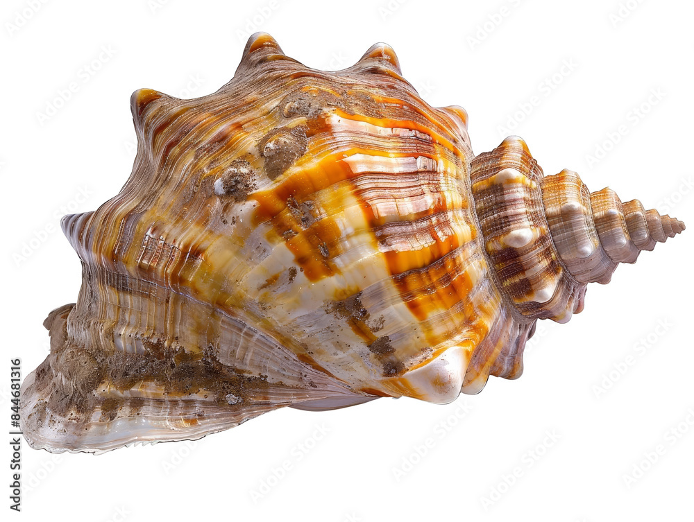 Close-up image of a beautiful seashell with intricate patterns and colors, isolated on a white background. Perfect for beach-themed designs. Close-up image of a beautiful seashell with intricate patterns and colors, isolated on a white background. Perfect for beach-themed designs.