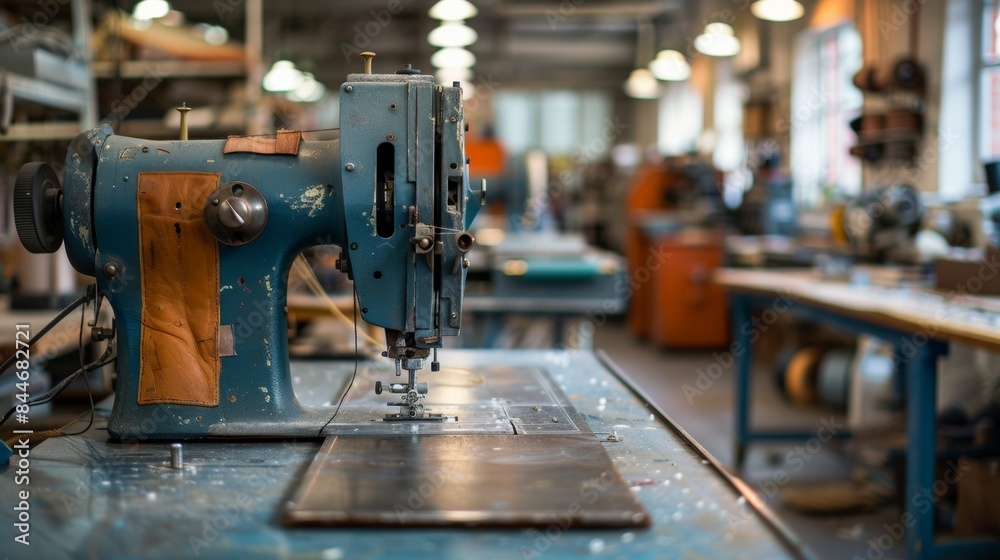 Industrial Background with Sewing Machines
