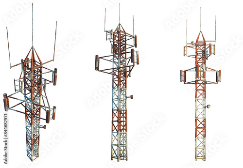 Фотография cellular communication tower 4k png cutout isolate