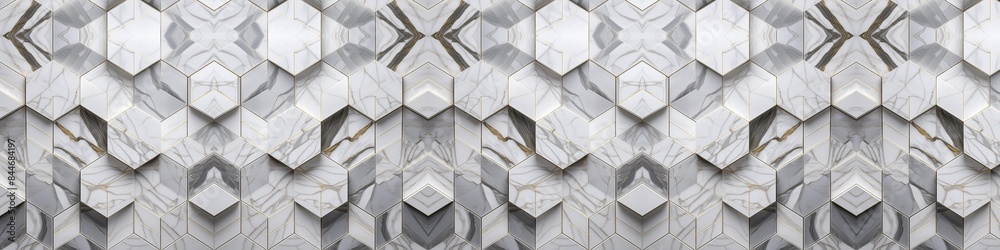 A white and grey patterned wall with a diamond shape design