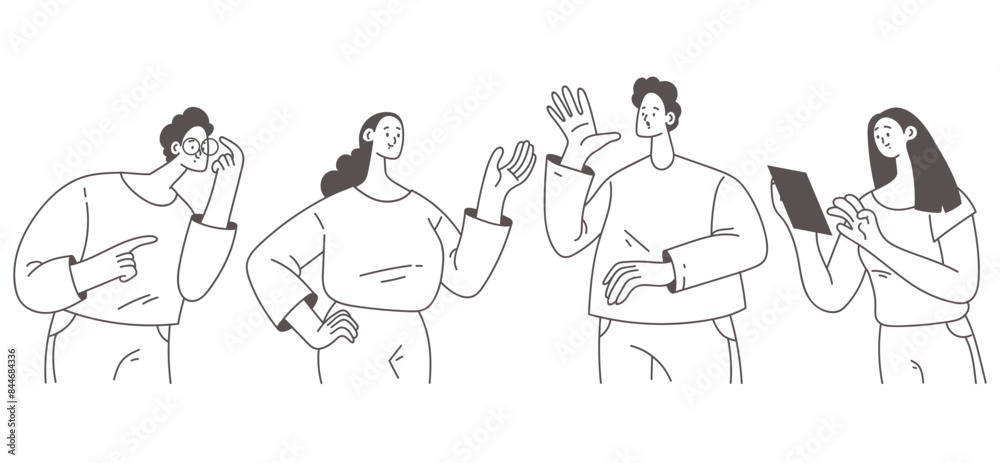 Line outline business people isolated set. Vector flat graphic design illustration Line outline business people isolated set. Vector flat graphic design illustration