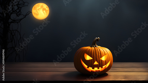 Halloween pumpkin background, terrifying atmosphere, holiday celebration, banners and background, photo