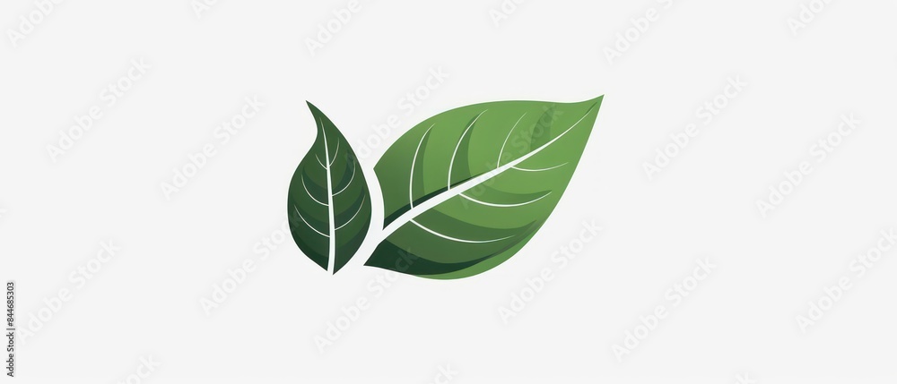 Naklejka premium tree leaf icon, presented in simple and smooth 2D plane format, serves as a stylish logo or app icon against a white background