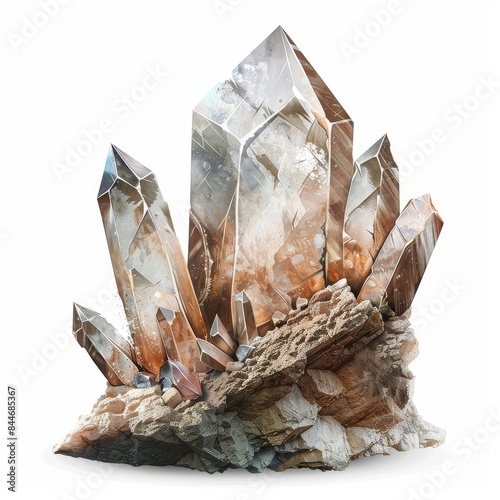 Crystal Cluster on a Rocky Base